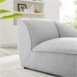 Maklaine Fabric Right Arm Sectional Sofa Chair in Light Gray