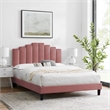 Maklaine Twin Modern Performance Velvet Platform Bed - Dusty Rose Pink