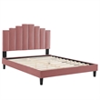 Maklaine Twin Modern Performance Velvet Platform Bed - Dusty Rose Pink