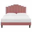 Maklaine Twin Modern Performance Velvet Platform Bed - Dusty Rose Pink