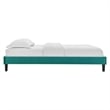 Maklaine Twin Modern Performance Velvet Platform Bed in Teal Green