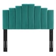 Maklaine Twin Modern Performance Velvet Platform Bed in Teal Green