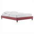 Maklaine Twin Modern Performance Velvet Platform Bed - Dusty Rose Pink