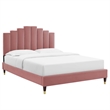 Maklaine Twin Modern Performance Velvet Platform Bed - Dusty Rose Pink