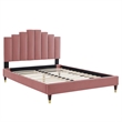 Maklaine Twin Modern Performance Velvet Platform Bed - Dusty Rose Pink