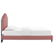 Maklaine Twin Modern Performance Velvet Platform Bed - Dusty Rose Pink