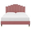 Maklaine Twin Modern Performance Velvet Platform Bed - Dusty Rose Pink