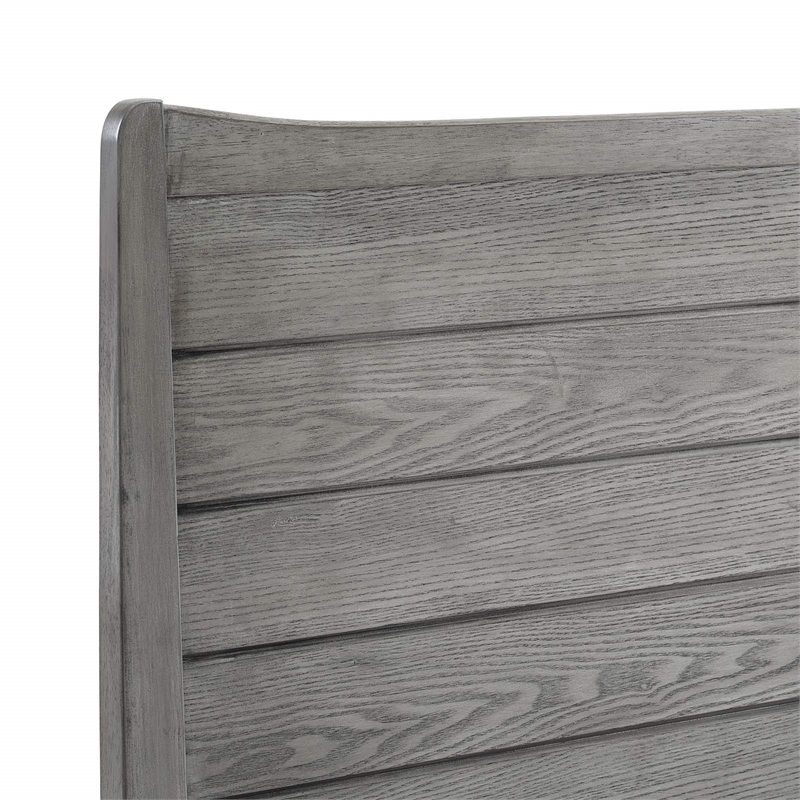 Maklaine Contemporary King Rubberwood and MDF Wood Platform Bed in Gray