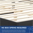 Maklaine Cane Rattan and Wood Full Platform Bed with Angular Legs in Black