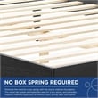 Maklaine Cane Rattan and Wood Full Platform Bed with Splayed Legs in Black