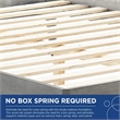 Maklaine Cane Rattan and Wood Full Platform Bed with Splayed Legs in Gray