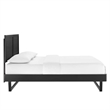 Maklaine Wood Frame Queen Platform Bed with Angular Frame in Black