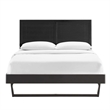 Maklaine Wood Frame Queen Platform Bed with Angular Frame in Black