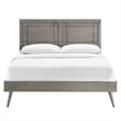 Maklaine Contemporary Wood Queen Platform Bed in Gray With Splayed Legs