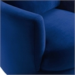 Maklaine Contemporary Performance Velvet Swivel Fabric Armchair in Navy