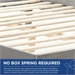 Maklaine Cane Rattan and Wood Queen Platform Bed with Angular Legs in Gray