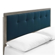 Maklaine Queen Wood Platform Bed with Angular Frame in Gray/Azure