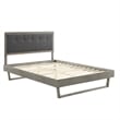 Maklaine Queen Wood Platform Bed with Angular Frame in Gray/Charcoal
