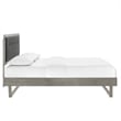 Maklaine Queen Wood Platform Bed with Angular Frame in Gray/Charcoal