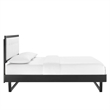 Maklaine Full Wood Platform Bed with Angular Frame in Black/White