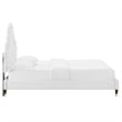 Maklaine Contemporary Performance Velvet Queen Platform Bed in White