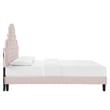 Maklaine Tufted Performance Velvet Queen Platform Bed in Pink