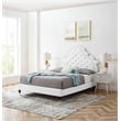 Maklaine Tufted Performance Velvet Full Platform Bed - White