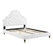Maklaine Tufted Performance Velvet Full Platform Bed - White