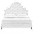 Maklaine Tufted Performance Velvet Full Platform Bed - White