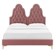 Maklaine Tufted Performance Velvet Twin Platform Bed - Dusty Rose Pink