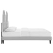 Maklaine Contemporary Performance Velvet Twin Platform Bed in Light Gray