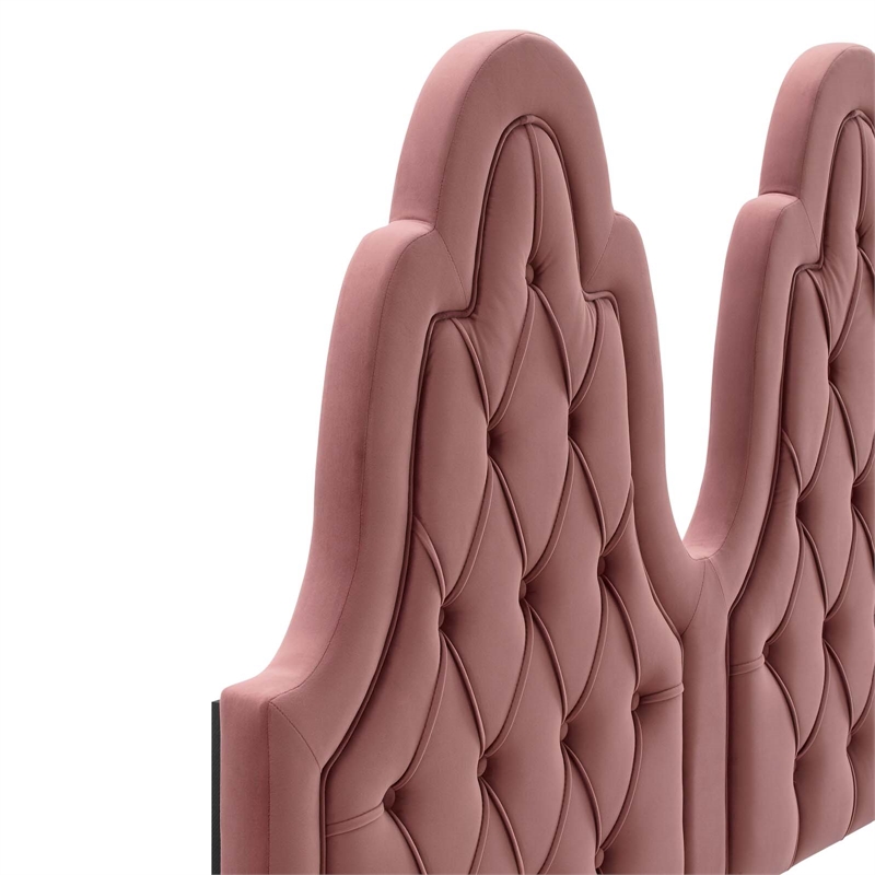 Maklaine Tufted Performance Velvet King Platform Bed - Dusty Rose Pink
