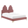 Maklaine Tufted Performance Velvet King Platform Bed - Dusty Rose Pink