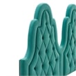 Maklaine Tufted Performance Velvet King Platform Bed - Teal Blue