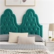 Maklaine Tufted Performance Velvet King Platform Bed - Teal Blue