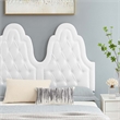 Maklaine Tufted Performance Velvet King Platform Bed in White