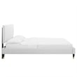 Maklaine Modern Performance Velvet Queen Platform Bed in White