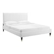 Maklaine Modern Performance Velvet Queen Platform Bed in White