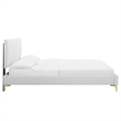 Maklaine Modern Performance Velvet Queen Platform Bed - White