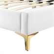 Maklaine Modern Performance Velvet Queen Platform Bed - White