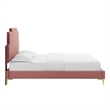 Maklaine Modern Performance Velvet Twin Platform Bed - Dusty Rose Pink