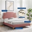 Maklaine Modern Performance Velvet Twin Platform Bed - Dusty Rose Pink