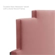 Maklaine Modern Performance Velvet Twin Platform Bed - Dusty Rose Pink
