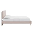 Maklaine Contemporary Performance Velvet King Platform Bed in Pink