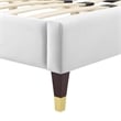 Maklaine Performance Velvet King Platform Bed in White Finish