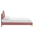 Maklaine Modern Performance Velvet King Bed in Dusty Rose Pink