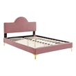Maklaine Modern Performance Velvet King Bed in Dusty Rose Pink