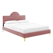Maklaine Modern Performance Velvet King Bed in Dusty Rose Pink