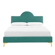 Maklaine Contemporary Performance Velvet King Bed in Teal Blue