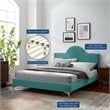 Maklaine Contemporary Performance Velvet King Bed in Teal Blue
